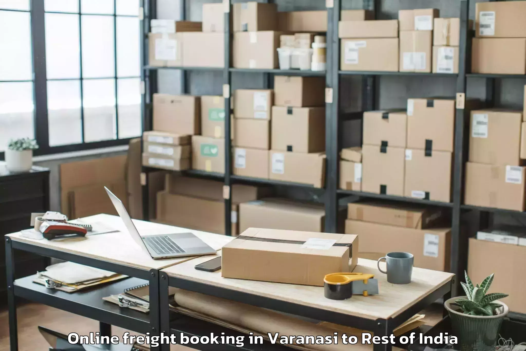 Top Varanasi to Rehta Online Freight Booking Available